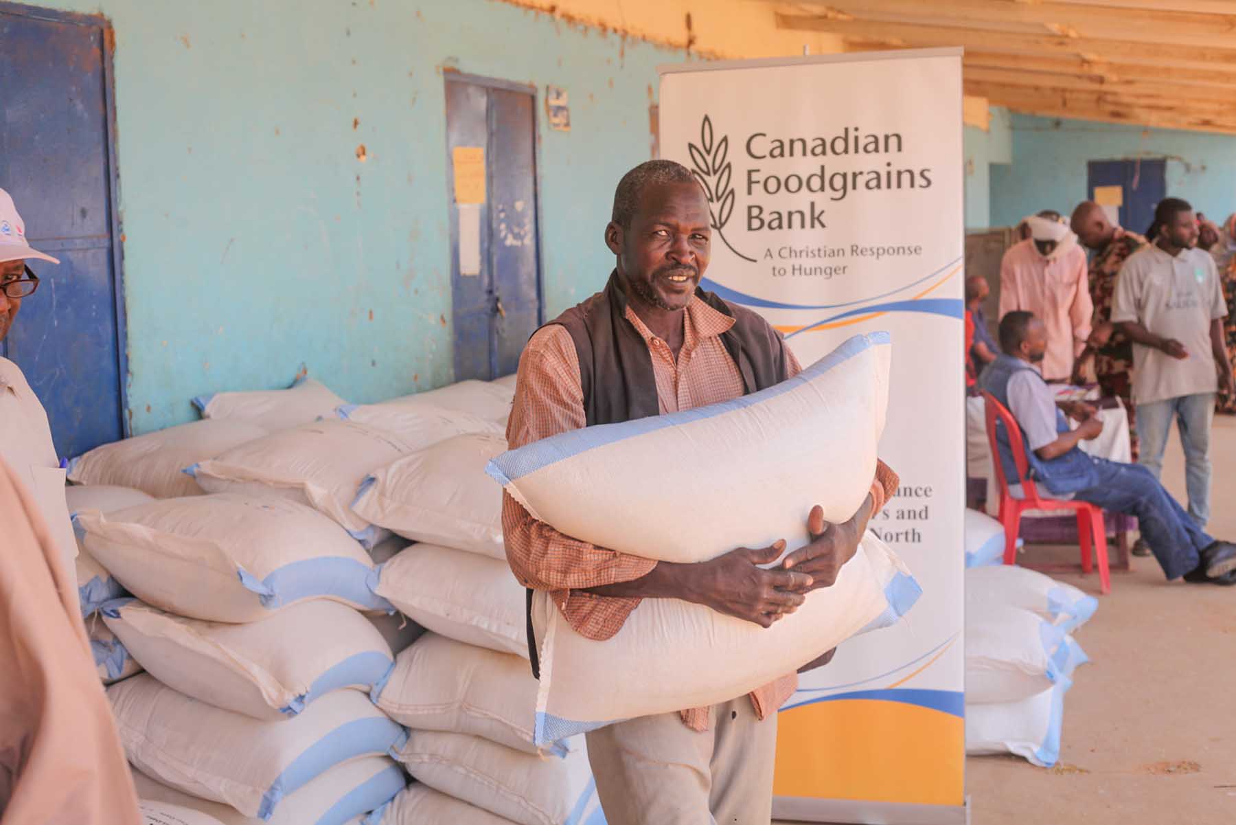 Project participants receiving emergency food assistance.